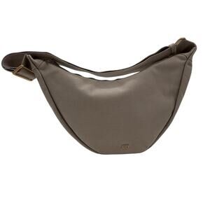 July Everyday Crescent Crossbody Bag in Taupe Beige 100% Cotton Minimalist Style
